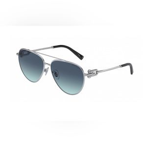 NEW AUTHENTIC Tiffany&CO TF3092 Pilot Style Sunglasses (Silver)